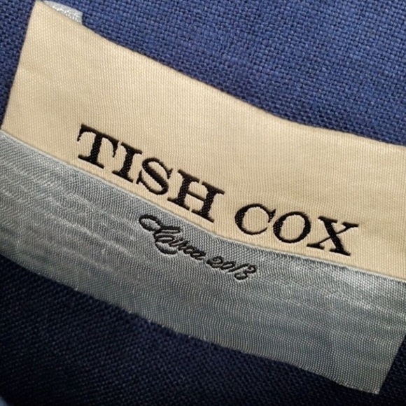 Tish Cox Dress 2XS Blue 100% Linen Mini Ruffles Knee Length Made in Texas USA - Picture 2 of 12